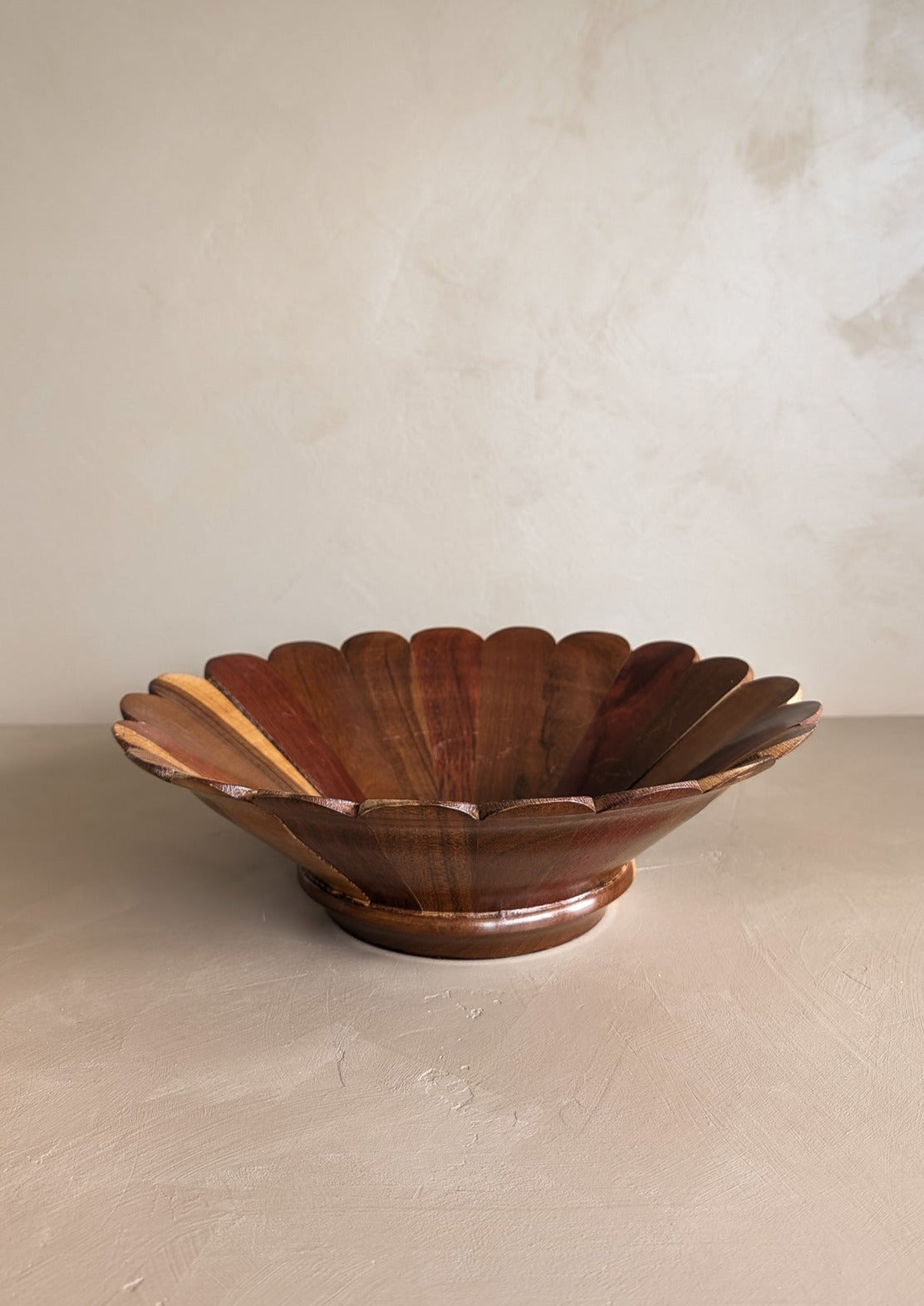 Handmade Vintage Wooden Flower Bowl