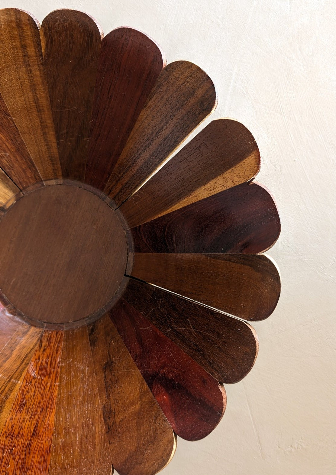 Handmade Vintage Wooden Flower Bowl