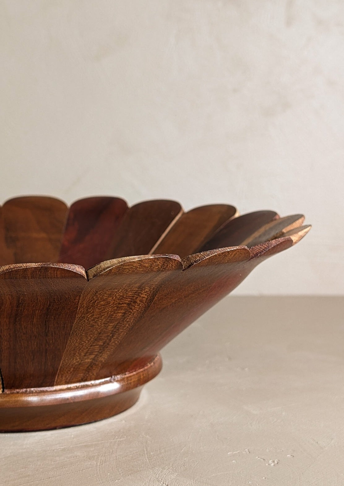 Handmade Vintage Wooden Flower Bowl