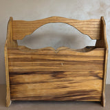 Vintage Handmade Wooden Magazine Rack with Scallop Detailing