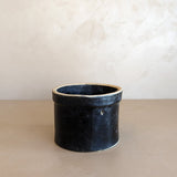 Antique Dark Brown Salt-Glazed Crock