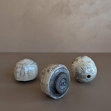 Trio of Handmade Signed Raku Bud Vases