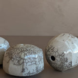 Trio of Handmade Signed Raku Bud Vases