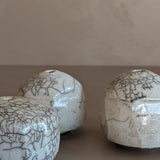 Trio of Handmade Signed Raku Bud Vases