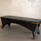 Early 1800s Antique Black Painted Wooden Step Stool/Riser