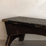 Early 1800s Antique Black Painted Wooden Step Stool/Riser