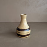 Vintage Neutral Striped Pottery Vase