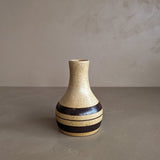 Vintage Neutral Striped Pottery Vase