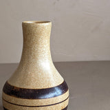 Vintage Neutral Striped Pottery Vase