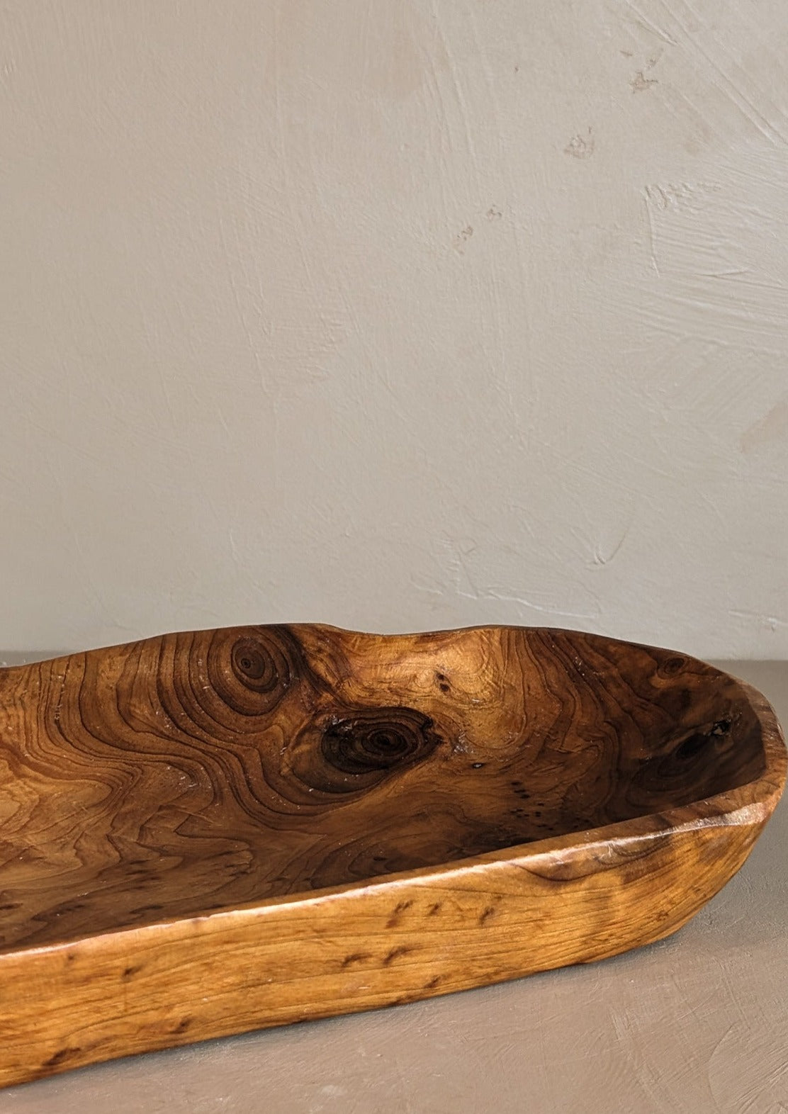 Hand-carved Freeform-Shaped Wooden Bowl