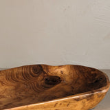 Hand-carved Freeform-Shaped Wooden Bowl