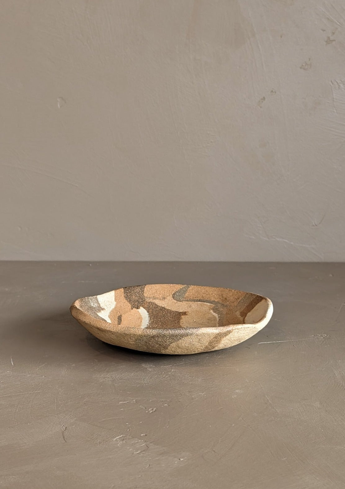 Handmade Neutral Swirled Clay Dish