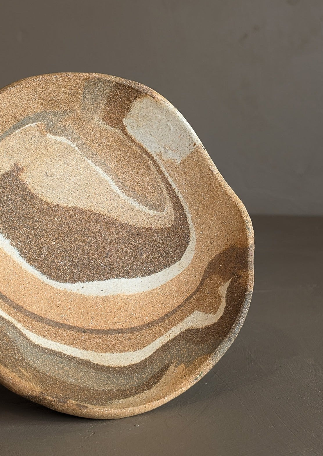 Handmade Neutral Swirled Clay Dish