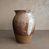 Large Neutral Speckled Studio Pottery Vase