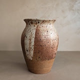 Large Neutral Speckled Studio Pottery Vase