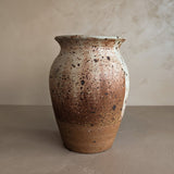 Large Neutral Speckled Studio Pottery Vase