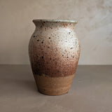 Large Neutral Speckled Studio Pottery Vase