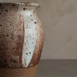 Large Neutral Speckled Studio Pottery Vase