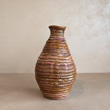 Signed Handmade Neutral Coiled Pottery Vase