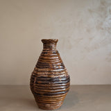 Signed Handmade Neutral Coiled Pottery Vase