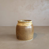 Signed Neutral Studio Pottery Wide-Mouthed Vase