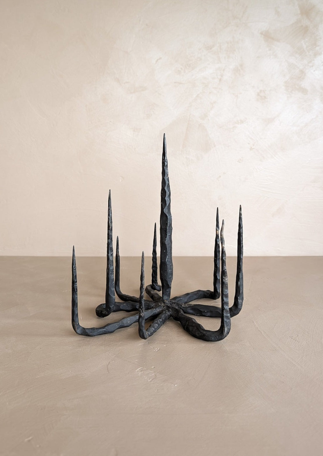 Vintage David Palombo Brutalist Sculptural Iron Menorah #1