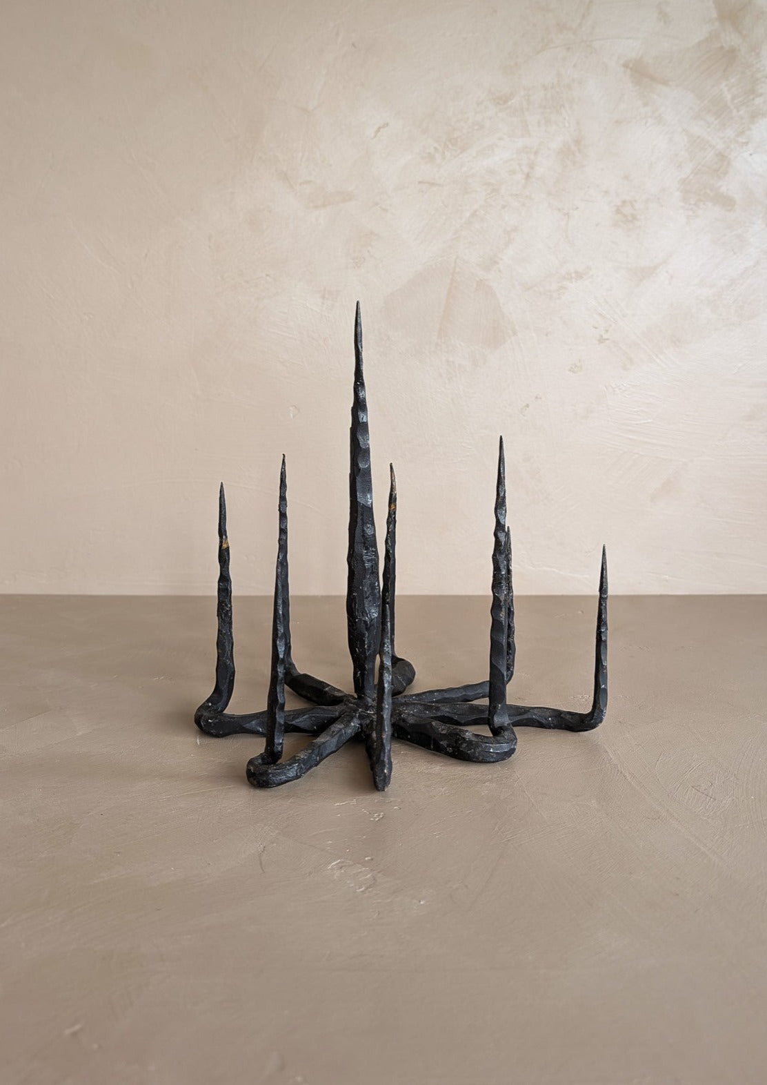 Vintage David Palombo Brutalist Sculptural Iron Menorah #1