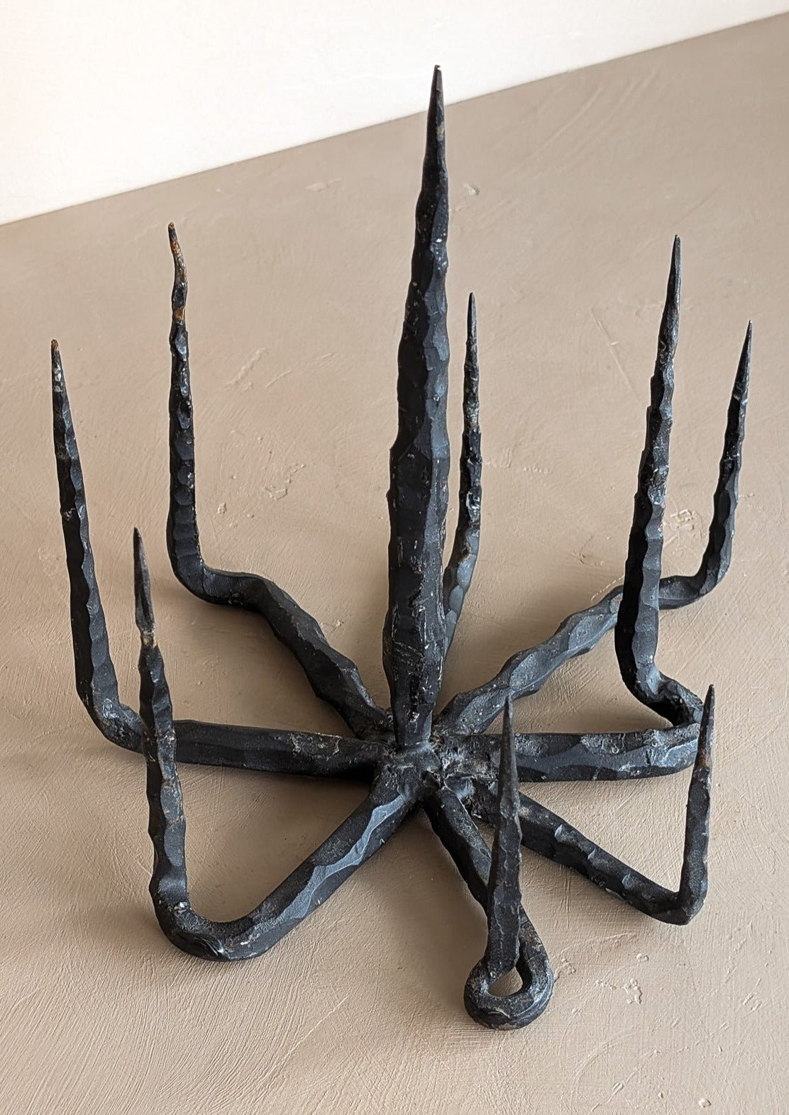 Vintage David Palombo Brutalist Sculptural Iron Menorah #1