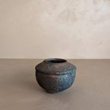 Small Handmade Raku Vase with Iridescent Finish