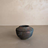 Small Handmade Raku Vase with Iridescent Finish