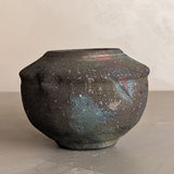 Small Handmade Raku Vase with Iridescent Finish