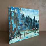 Vintage Original Impressionist-Style Landscape Painting on Board