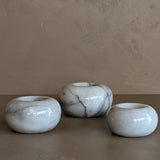 Trio of Rounded Marble Tealight Candleholders