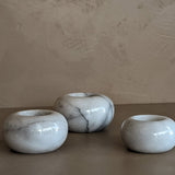 Trio of Rounded Marble Tealight Candleholders