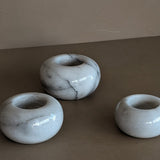 Trio of Rounded Marble Tealight Candleholders