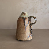 Handmade Studio Pottery Vase with Squiggle Handle