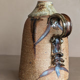 Handmade Studio Pottery Vase with Squiggle Handle