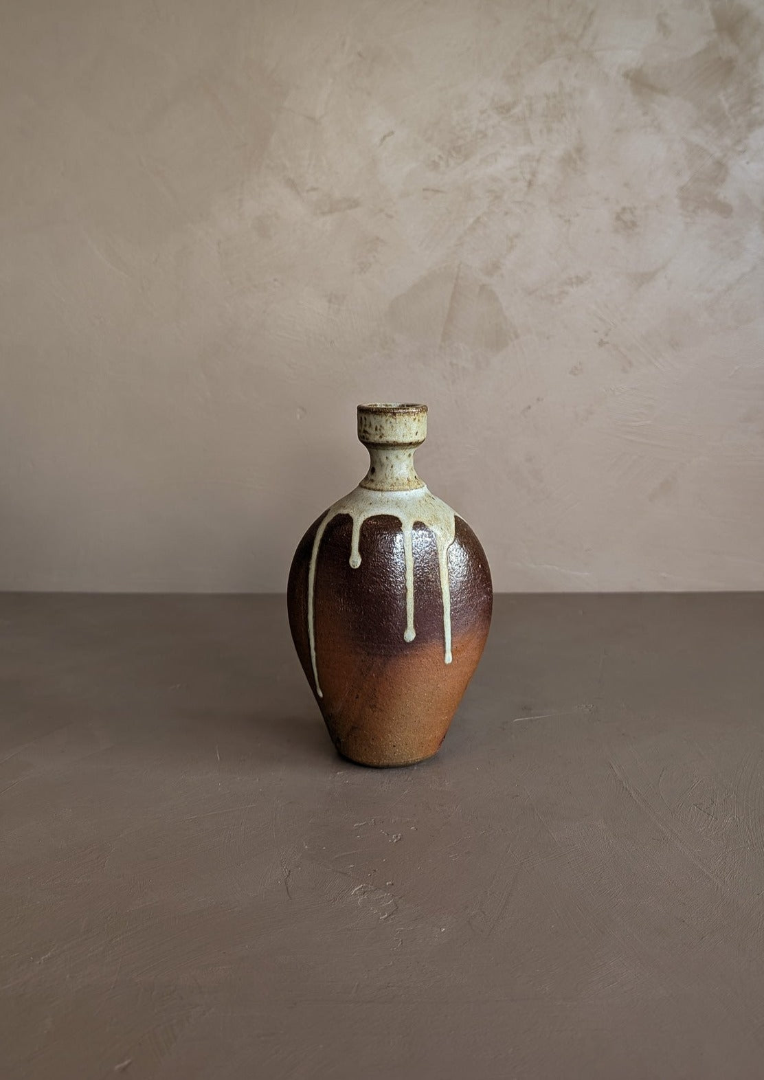 Handmade Studio Pottery Drip Glaze Vase