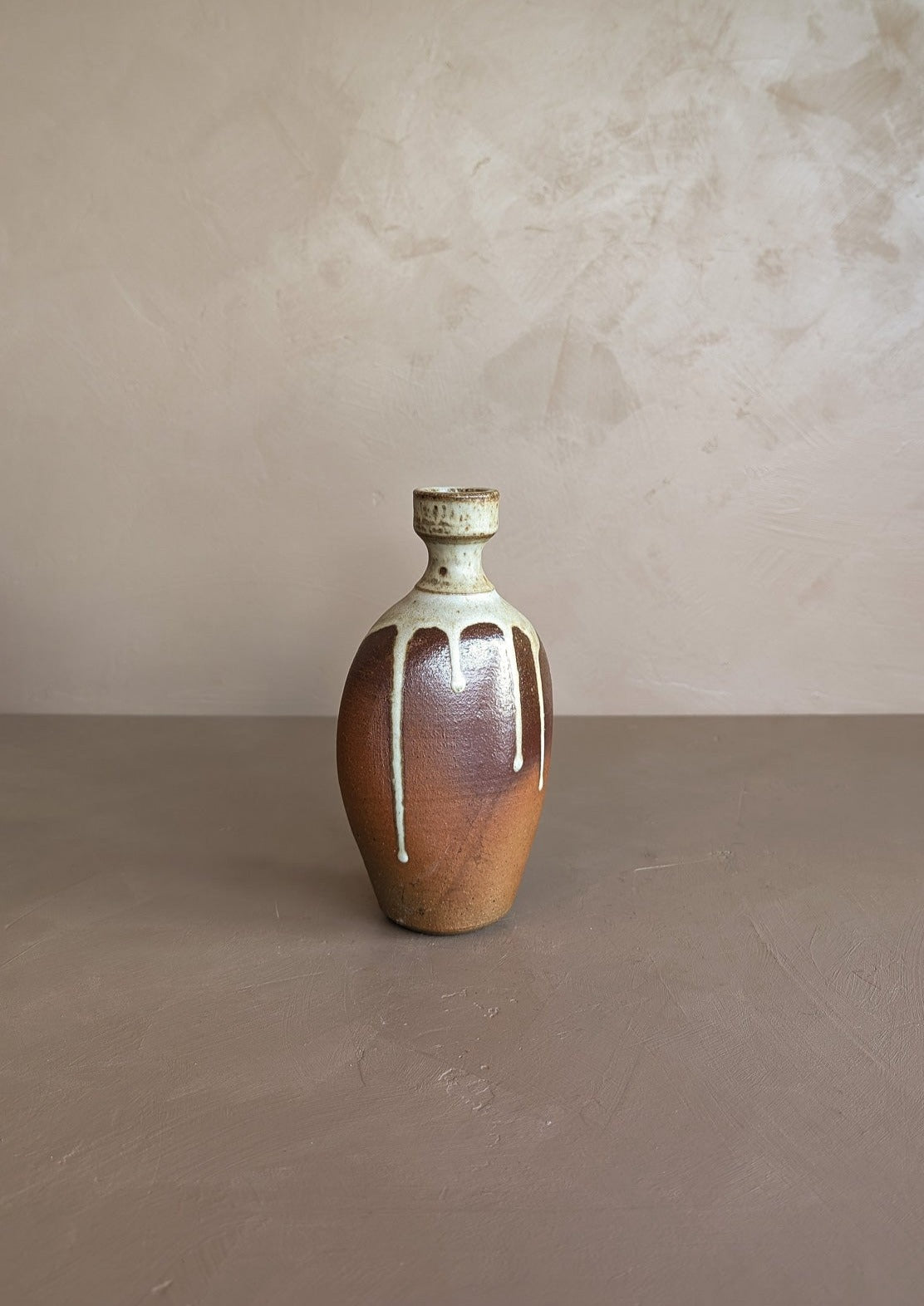 Handmade Studio Pottery Drip Glaze Vase