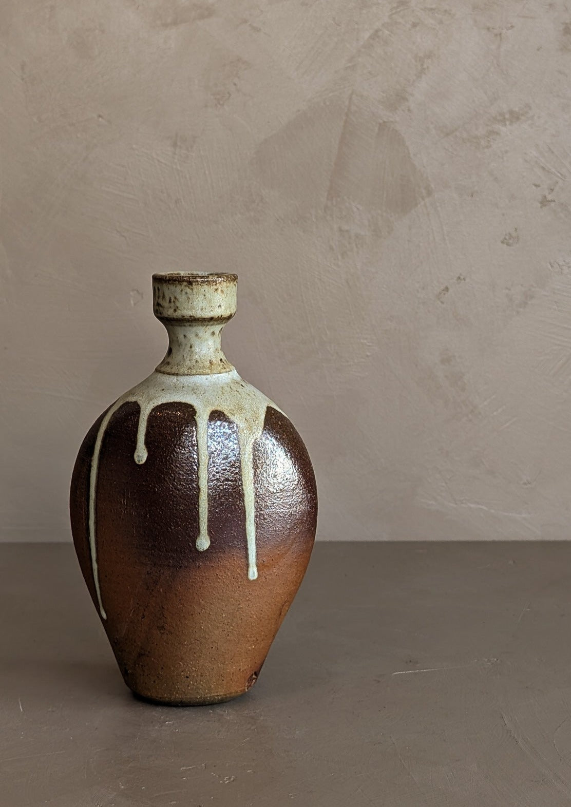 Handmade Studio Pottery Drip Glaze Vase