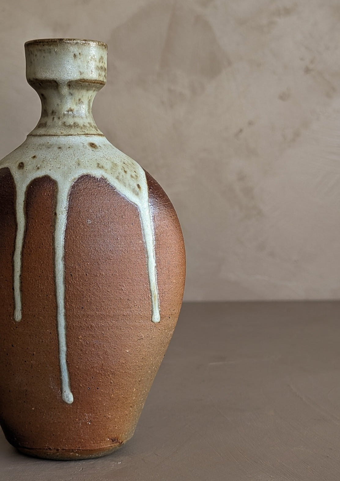 Handmade Studio Pottery Drip Glaze Vase