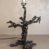 Unique Sculptural Handcrafted Metal Chain Link Table Lamp