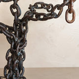 Unique Sculptural Handcrafted Metal Chain Link Table Lamp