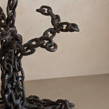 Unique Sculptural Handcrafted Metal Chain Link Table Lamp