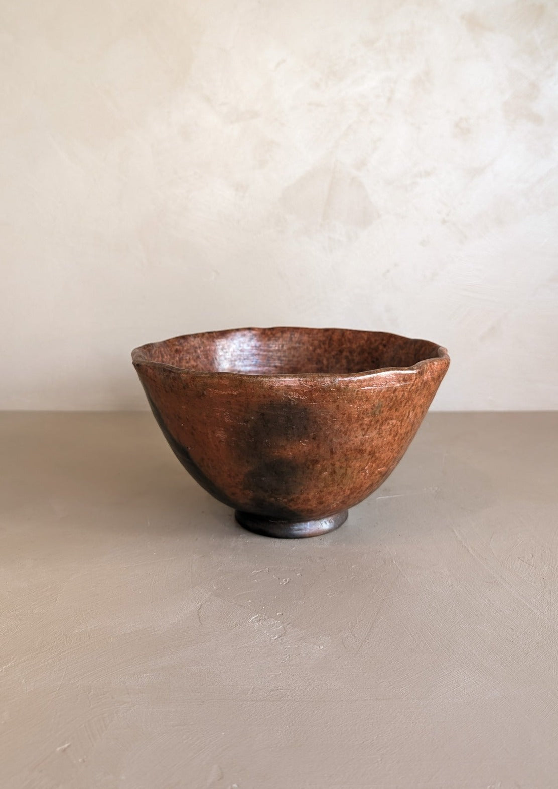 Handmade Mexican Wavy Rimmed Pottery Bowl