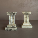 Pair of Vintage Alabaster Column Bookends