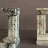 Pair of Vintage Alabaster Column Bookends