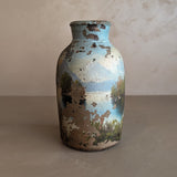 Antique Stoneware Crock with Hand-painted Landscape Scene