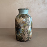 Antique Stoneware Crock with Hand-painted Landscape Scene