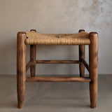 Vintage Wood and Rush Stool